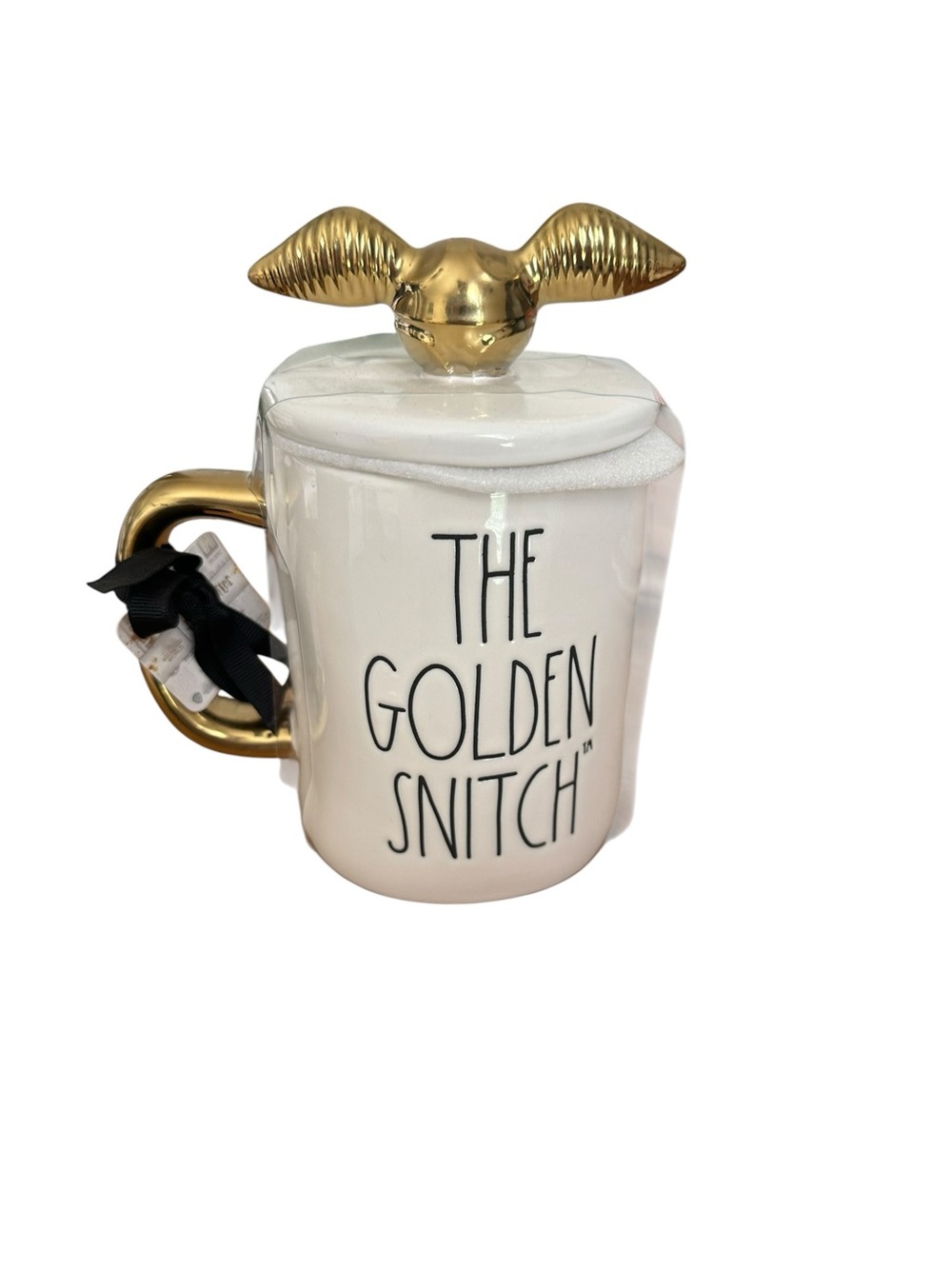 RAE DUNN Harry Potter "The Golden Snitch" Double Sided Mug With Topper